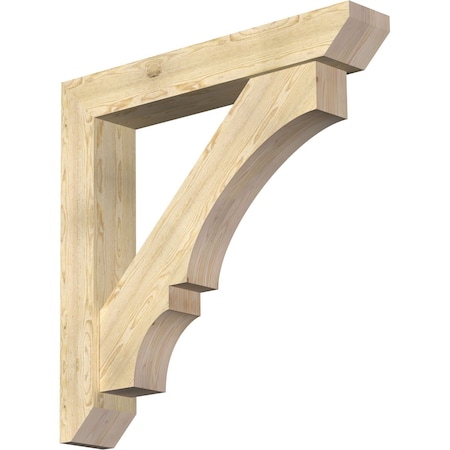Ekena Millwork Balboa Slat Rough Sawn Bracket w/ Offset Brace, Douglas Fir, 8"W x 48"D x 48"H BKT0806X48X48BOA06RDF